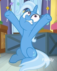 Size: 867x1080 | Tagged: safe, screencap, trixie, pony, unicorn, a horse shoe-in, g4, cropped, discovery family logo, faic, female, mare, solo