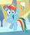 Size: 356x412 | Tagged: safe, screencap, rainbow dash, pegasus, pony, a horse shoe-in, g4, cropped, crossed hooves, female, floppy ears, flying, mare, school of friendship, shocked, solo, what the hay?, wide eyes