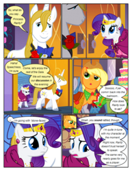Size: 612x792 | Tagged: safe, artist:newbiespud, edit, edited screencap, screencap, applejack, lemon hearts, lightning bolt, prince blueblood, rarity, white lightning, earth pony, pony, unicorn, comic:friendship is dragons, g4, the best night ever, angry, bowtie, cake, cart, clothes, comic, dialogue, dress, eyes closed, female, flower, food, freckles, gala dress, glass slipper (footwear), gown, hat, high heels, jewelry, looking up, male, mare, rarity's first gala dress, rearing, rose, screencap comic, shoes, smiling, stallion, tiara, unshorn fetlocks, worried