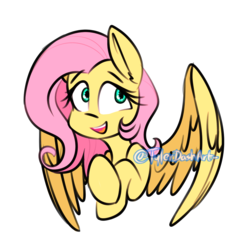 Size: 1000x1000 | Tagged: safe, artist:tylerdashart, fluttershy, pegasus, pony, g4, bust, cute, female, mare, open mouth, shyabetes, simple background, solo, white background, wings