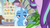 Size: 1600x900 | Tagged: safe, screencap, phyllis, starlight glimmer, trixie, pony, unicorn, a horse shoe-in, g4, my little pony: friendship is magic, book, bookshelf, ceiling light, desk, female, globe, house plant, lidded eyes, mare, office, philodendron, potted plant, raised eyebrow, raised hoof, scroll, shelf, window