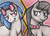 Size: 350x250 | Tagged: safe, artist:shema-the-lioness, artist:shemalioness, dj pon-3, octavia melody, vinyl scratch, earth pony, pony, unicorn, g4, female, lesbian, looking at each other, mare, ship:scratchtavia, shipping, smiling, traditional art