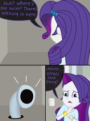 Size: 2048x2732 | Tagged: safe, artist:justsomepainter11, rarity, comic:rarity's rest problem, equestria girls, g4, bracelet, clothes, comic, dialogue, female, high res, incoming sucking, jewelry, pipe (plumbing), show accurate, solo