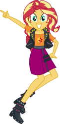 Size: 1845x3812 | Tagged: safe, artist:marcorulezzz, sunset shimmer, do it for the ponygram!, equestria girls, g4, my little pony equestria girls: better together, boots, clothes, female, high heel boots, looking at you, shoes, simple background, skirt, smiling, solo, transparent background, vector