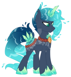 Size: 1280x1383 | Tagged: safe, artist:crystal-tranquility, oc, oc only, oc:crystal tranquility, original species, pond pony, pony, deviantart watermark, male, obtrusive watermark, simple background, solo, stallion, transparent background, watermark