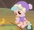 Size: 558x493 | Tagged: safe, screencap, cozy glow, pony, frenemies (episode), g4, cropped, female, food, marshmallow, solo, tree stump