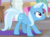 Size: 655x491 | Tagged: safe, screencap, trixie, pony, unicorn, a horse shoe-in, g4, cropped, excited, female, horn, lip bite, mare, smiling, solo, stretchy