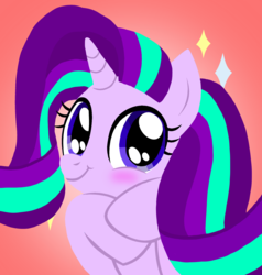 Size: 1376x1448 | Tagged: safe, artist:php185, starlight glimmer, pony, unicorn, g4, base used, blushing, cute, female, glimmerbetes, happy, mare, simple background, smiling, wide eyes