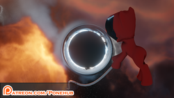 Size: 1920x1080 | Tagged: safe, artist:fury nether, pony, 3d, black hole, patreon, space, spacesuit