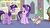 Size: 1920x1080 | Tagged: safe, screencap, spike, starlight glimmer, twilight sparkle, alicorn, dragon, pony, unicorn, a horse shoe-in, g4, baby, baby dragon, claws, fangs, female, folded wings, frown, lidded eyes, looking at each other, male, mare, open mouth, raised eyebrow, scroll, slit pupils, starlight's office, toes, trio, twilight sparkle (alicorn), winged spike, wings
