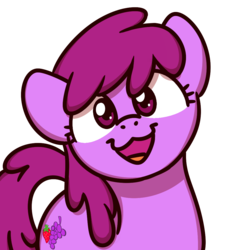 Size: 1000x1000 | Tagged: safe, artist:sugar morning, part of a set, berry punch, berryshine, pony, g4, :3, berrybetes, cute, female, open mouth, simple background, solo, sugar morning's smiling ponies, transparent background