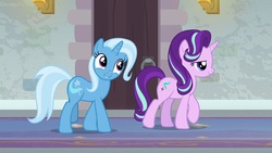 Size: 1920x1080 | Tagged: safe, screencap, starlight glimmer, trixie, pony, unicorn, a horse shoe-in, g4, female, mare