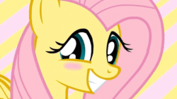 Size: 1200x675 | Tagged: safe, artist:stoic5, fluttershy, pegasus, pony, pantsu.html, g4, animated, blushing, cute, explicit source, female, gif, headbob, imminent mooning, loop, mare, questionable source, show accurate, shyabetes, solo, striped background, suggestive source