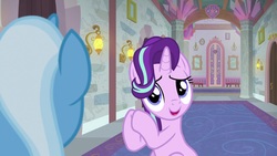 Size: 1920x1080 | Tagged: safe, screencap, starlight glimmer, trixie, pony, a horse shoe-in, g4