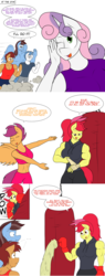 Size: 1280x3352 | Tagged: safe, artist:matchstickman, apple bloom, scootaloo, sweetie belle, oc, oc:calm wind, earth pony, pegasus, unicorn, anthro, matchstickman's apple brawn series, tumblr:where the apple blossoms, g4, ..., abs, anthro oc, apple brawn, biceps, boxing gloves, breasts, busty apple bloom, busty scootaloo, busty sweetie belle, clothes, comic, cutie mark crusaders, deltoids, dialogue, female, gym, male, mare, muscles, older, older apple bloom, older scootaloo, older sweetie belle, onomatopoeia, pants, pecs, punching bag, shirt, simple background, sports bra, stallion, sweat, sweatdrop, tumblr comic, white background