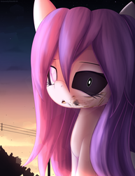Size: 1932x2500 | Tagged: safe, artist:an-m, oc, oc only, oc:moonrain, earth pony, ghost pony, pony, creepy, female, looking at you, mare, solo