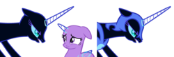 Size: 2176x720 | Tagged: safe, artist:alari1234-bases, nightmare moon, alicorn, pony, g4, angry, armor, base, glare, helmet, scared, simple background, transparent background