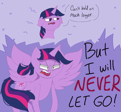 Size: 2152x1980 | Tagged: safe, artist:kirbyrainboom, twilight sparkle, alicorn, pony, g4, angry, crush 40, female, lyrics, ms paint, open mouth, open your heart, signature, solo, sonic adventure, standing, text, tired, twilight sparkle (alicorn)