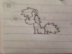 Size: 3264x2448 | Tagged: safe, artist:glitter-shell, oc, oc only, oc:sleepy goodnight, earth pony, pony, female, high res, lined paper, solo, traditional art