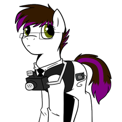 Size: 600x600 | Tagged: safe, artist:kaylamod, oc, oc only, oc:kaylamod, pony, camera, glasses, simple background, solo, white background