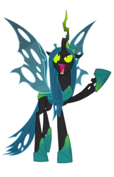 Size: 700x1080 | Tagged: safe, artist:neondash, queen chrysalis, changeling, changeling queen, pony, g4, the ending of the end, female, smiling, solo, ultimate chrysalis, vector