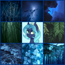 Size: 2000x2000 | Tagged: safe, artist:darlyjay, oc, oc only, oc:persephone, dracony, hybrid, female, high res, interspecies offspring, leaf, moodboard, offspring, parent:rarity, parent:spike, parents:sparity, solo, tree