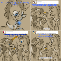 Size: 1502x1502 | Tagged: safe, artist:allonsyraerae, derpy hooves, doctor whooves, time turner, earth pony, pegasus, pony, lovestruck derpy, g4, counterparts, doctor who, goggles, multiverse, self ponidox, sonic screwdriver, the doctor, theenamoredclockmaker