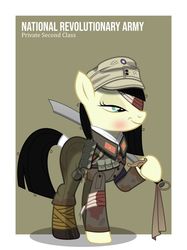 Size: 1024x1366 | Tagged: safe, artist:brony-works, pony, china, clothes, dadao, female, kuomintang, mare, military, republic of china before 1949, solo, sword, taiwan, uniform, weapon, world war ii