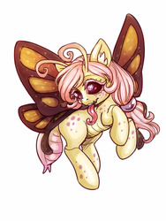 Size: 1200x1600 | Tagged: safe, artist:noupie, butterfly pony, original species, pony, simple background, solo, white background