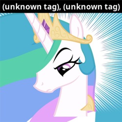 Size: 620x621 | Tagged: safe, princess celestia, pony, g4, female, horn, solo, unknown tag