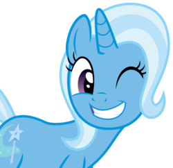 Size: 3833x3708 | Tagged: safe, artist:sketchmcreations, trixie, pony, unicorn, a horse shoe-in, g4, female, high res, mare, one eye closed, simple background, smiling, solo, transparent background, vector, wink