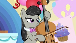 Size: 1920x1080 | Tagged: safe, screencap, octavia melody, earth pony, pony, a horse shoe-in, g4, bow (instrument), cello, female, mare, musical instrument, solo