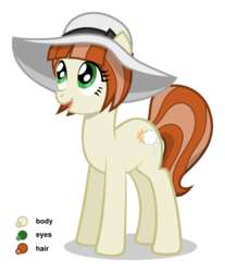 Size: 946x1143 | Tagged: safe, artist:misteraibo, oc, oc only, oc:daydream, earth pony, pony, hat, solo