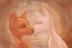 Size: 3000x2000 | Tagged: safe, artist:kentvejaar, alicorn, earth pony, pegasus, pony, unicorn, any gender, any race, any species, commission, duo, high res, kissing, romantic, your character here