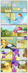 Size: 612x1553 | Tagged: safe, artist:newbiespud, edit, edited screencap, screencap, applejack, pinkie pie, rainbow dash, rarity, twilight sparkle, earth pony, pegasus, pony, unicorn, comic:friendship is dragons, g4, the return of harmony, barn, chocolate, chocolate rain, comic, cotton candy, dialogue, eating, eyes closed, female, flying, food, freckles, frown, glowing horn, hat, hoofy-kicks, horn, licking, looking up, mare, popcorn, rain, raincoat, rearing, screencap comic, tongue out, umbrella, unicorn twilight, worried