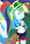 Size: 619x915 | Tagged: safe, screencap, rainbow dash, equestria girls, equestria girls series, g4, sunset's backstage pass!, spoiler:eqg series (season 2), cap, clothes, cropped, female, guitar, hat, jacket, musical instrument, outdoors, paddle, ponytail, rainbow dash's paddle, shorts, shrunken pupils, solo