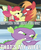 Size: 640x778 | Tagged: safe, edit, edited screencap, editor:undeadponysoldier, screencap, apple bloom, big macintosh, spike, dragon, earth pony, pony, g4, bait and switch, bedroom eyes, caption, don't even think about it, female, filly, image macro, implied incest, male, meme, ship:spikebloom, shipping, smug, stallion, straight, text, wrong aspect ratio