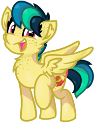 Size: 820x1062 | Tagged: safe, artist:rainbow eevee, oc, oc only, oc:apogee, pony, chest freckles, cute, female, freckles, looking at you, open mouth, simple background, solo, transparent background, vector