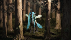 Size: 3800x2137 | Tagged: safe, artist:freasaloz, queen chrysalis, changeling, g4, 3d, female, high res, solo, source filmmaker, tree