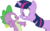 Size: 1024x629 | Tagged: safe, artist:fallingcomets, spike, twilight sparkle, dragon, pony, unicorn, g4, close-up, duo, extreme close-up, female, looking at each other, male, mare, personal space invasion, simple background, transparent background, unicorn twilight, vector