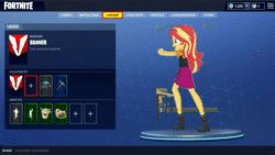 Size: 960x540 | Tagged: safe, editor:mr. gumball, sunset shimmer, do it for the ponygram!, equestria girls, g4, my little pony equestria girls: better together, animated, boots, clothes, cute, dancing, default dance, female, fortnite, high heel boots, jacket, leather jacket, miniskirt, shirt, shoes, skirt, sound, t-shirt, webm