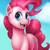 Size: 894x894 | Tagged: safe, artist:vividvapor, pinkie pie, earth pony, pony, g4, cloud, cute, diapinkes, female, looking at you, mare, open mouth, sky, solo