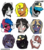 Size: 4093x4685 | Tagged: safe, artist:jcosneverexisted, oc, oc only, oc:alexander, oc:blasting cap, oc:clover knight, oc:enderdan t'dark, oc:frederick, oc:idle thoughts, oc:neon burst, oc:nyn indigo, oc:rock, pony, blushing, female, glasses, male