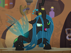 Size: 2048x1536 | Tagged: safe, screencap, queen chrysalis, changeling, changeling queen, g4, the ending of the end, leak, animation error, female