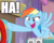 Size: 473x375 | Tagged: safe, edit, edited screencap, screencap, rainbow dash, pegasus, pony, a trivial pursuit, g4, my little pony: friendship is magic, caption, cropped, faic, female, image macro, impact font, open mouth, pointing, solo, text