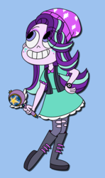 Size: 907x1535 | Tagged: safe, artist:amethyst-rose-art, starlight glimmer, equestria girls, g4, beanie, clothes, crossover, dress, female, hat, solo, star butterfly, star vs the forces of evil
