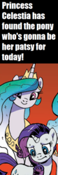 Size: 272x816 | Tagged: safe, artist:pencils, idw, princess celestia, rarity, alicorn, pony, unicorn, g4, spoiler:comic, spoiler:comic82, comic, cropped, meme, trollestia