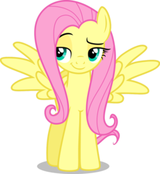 Size: 1024x1114 | Tagged: safe, artist:cencerberon, fluttershy, pegasus, pony, flutter brutter, g4, season 6, show accurate, simple background, smiling, smug, smugshy, transparent background, vector, wings