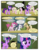 Size: 612x792 | Tagged: safe, artist:newbiespud, edit, edited screencap, screencap, applejack, fluttershy, pinkie pie, rarity, tom, twilight sparkle, earth pony, pegasus, pony, unicorn, comic:friendship is dragons, g4, my little pony: friendship is magic, the return of harmony, angry, annoyed, comic, dialogue, discorded, female, flutterbitch, freckles, frown, greedity, hat, injured, liarjack, mare, messy mane, raised hoof, sad, screencap comic, sweat, worried