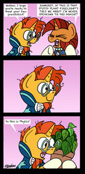 Size: 1299x2658 | Tagged: safe, artist:bobthedalek, phyllis, stellar flare, sunburst, pony, unicorn, a horse shoe-in, g4, comic, dialogue, female, implied firelight, implied starburst, male, mother and son, philodendron, potted plant, sons gonna son, speech bubble, stellar flare is not amused, sunburst is a goddamn genius, that pony sure does want grandfoals, this will not end in grandfoals, trolling, unamused